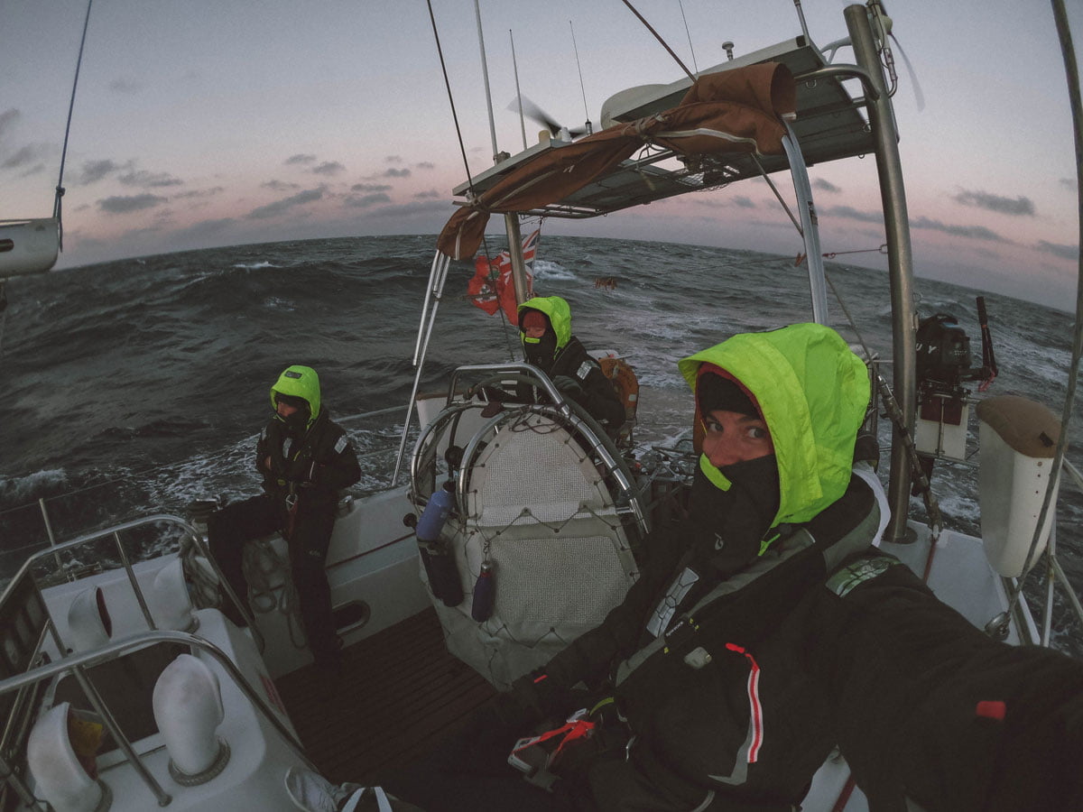 Image of sailing in stormy conditions